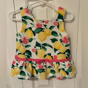 Janie and Jack top with lemon pattern size 2T